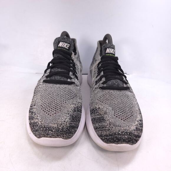 Nike Free RN Flyknit Athletic Training Shoe Womens Size 7 880844-003 Gray Black - Picture 2 of 10